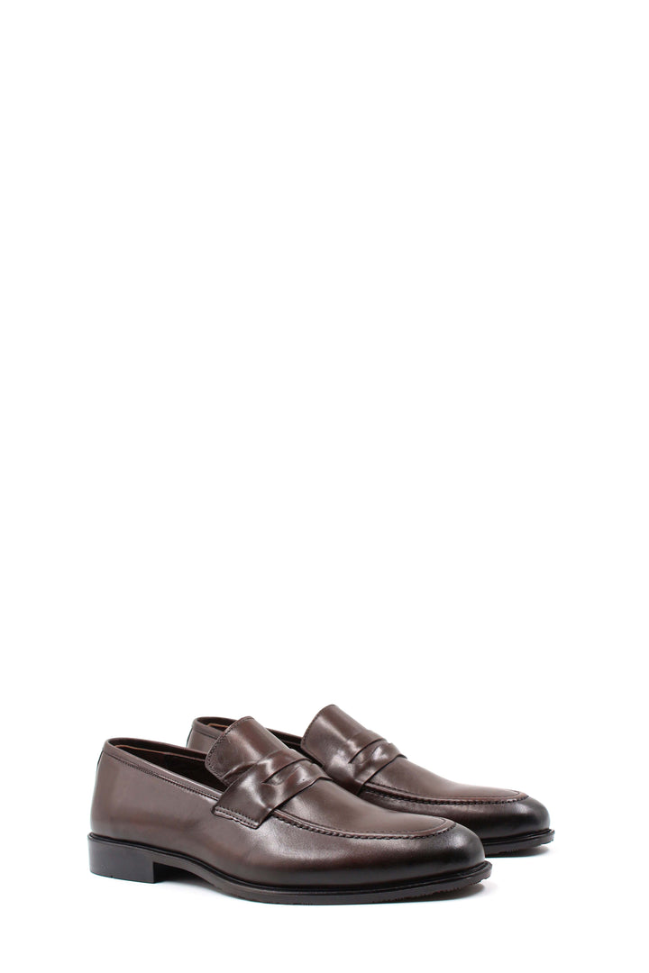 Brown Leather Penny Loafers Wessi