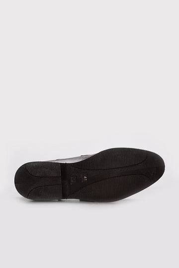 Dark Brown Leather Panelled Derby Shoes for Men | Wessi