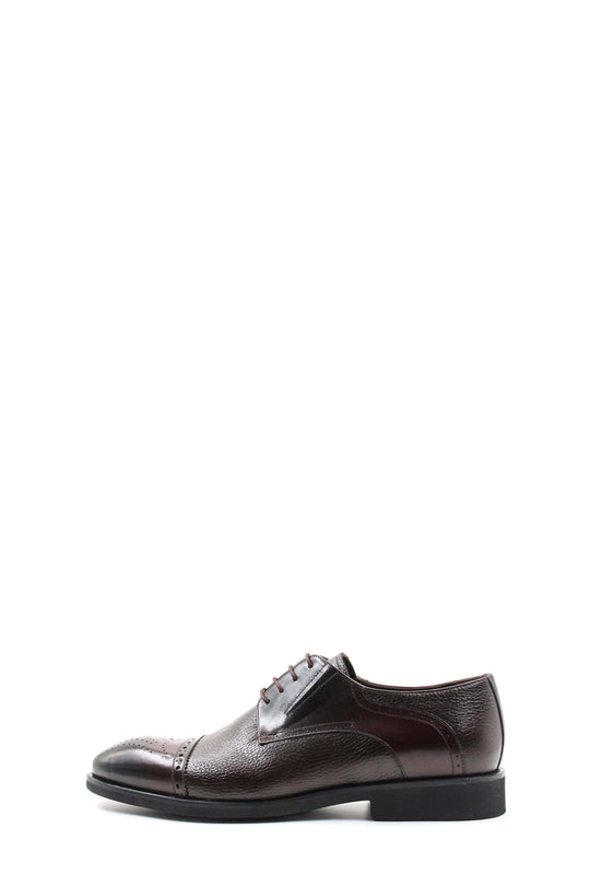 Men's Elegant Brown Brogue Leather Dress Shoes - Wessi