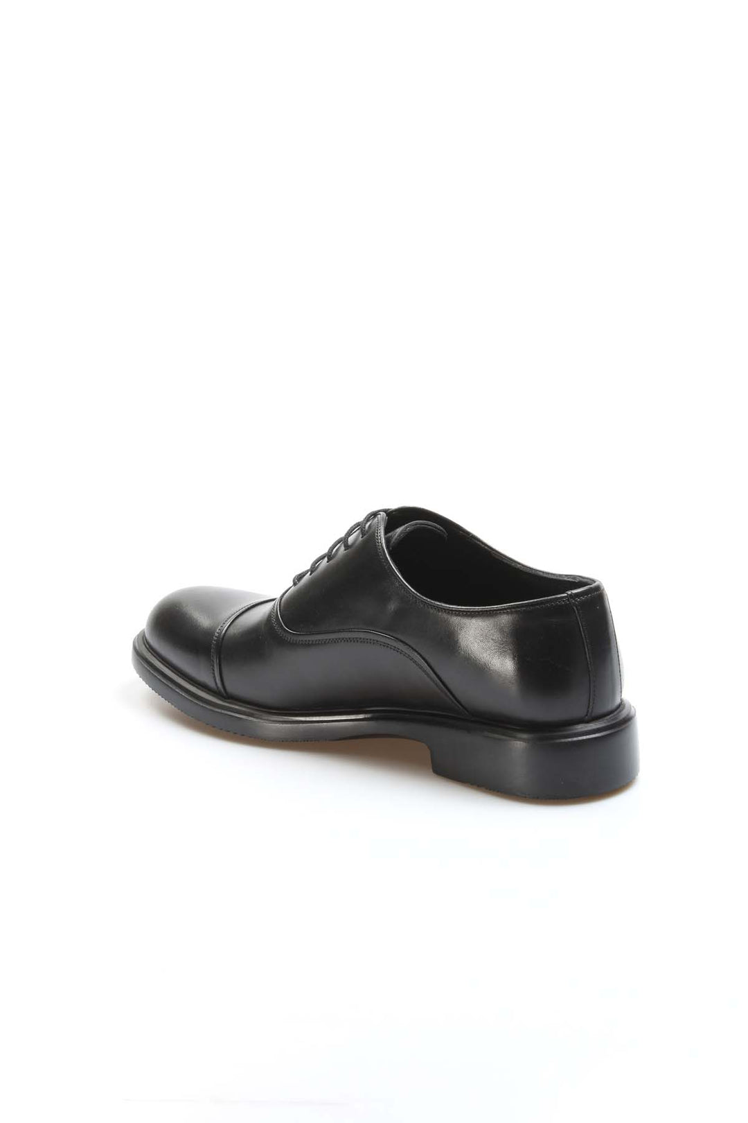 Men's Black Leather Cap-Toe Oxford Dress Shoes - Wessi
