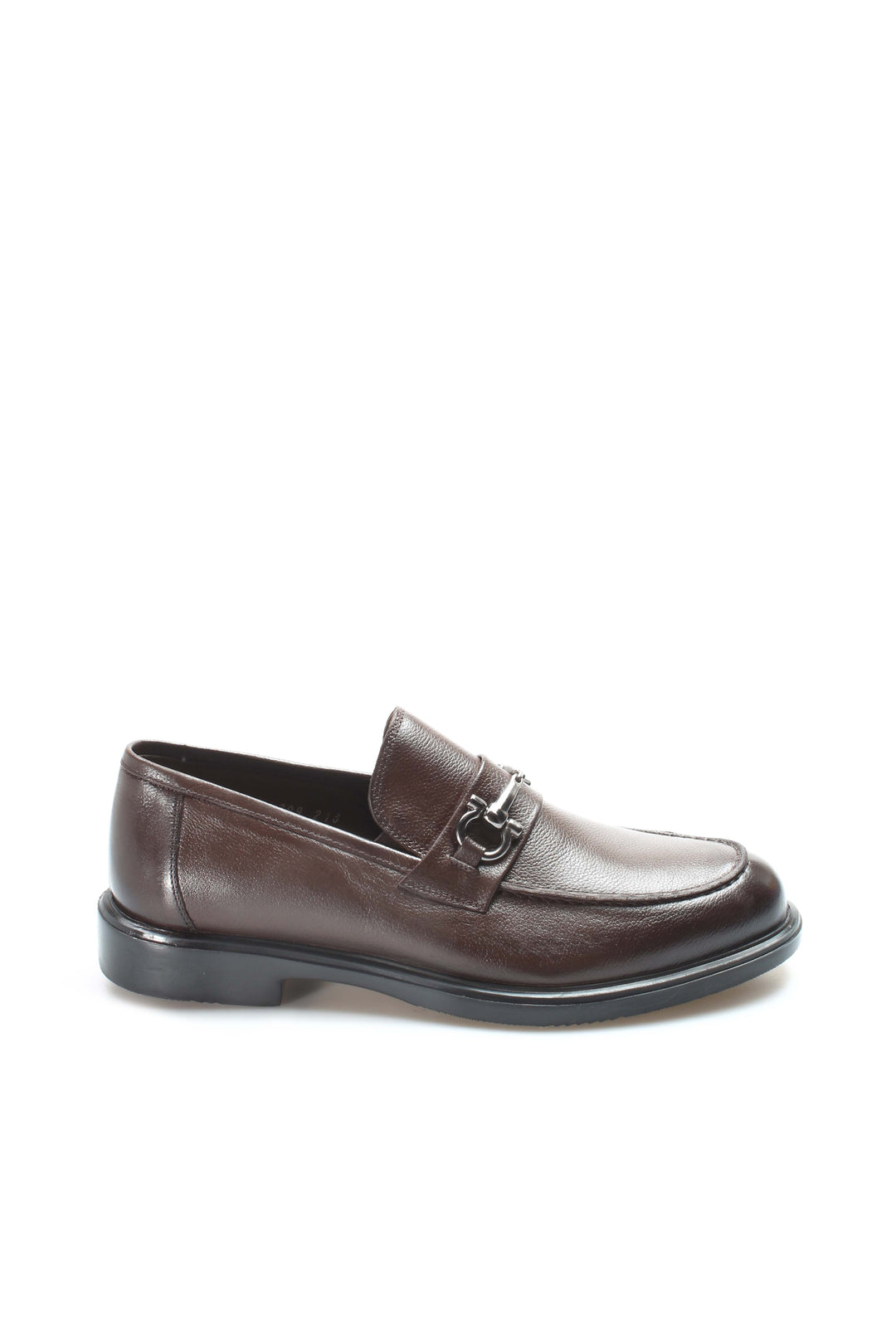 Mocassins à Boucle en Cuir Marron pour Homme-Wessi