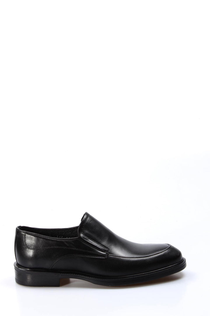 Men's Black Leather Loafers with Cushioned Insole and Sleek Design - Wessi