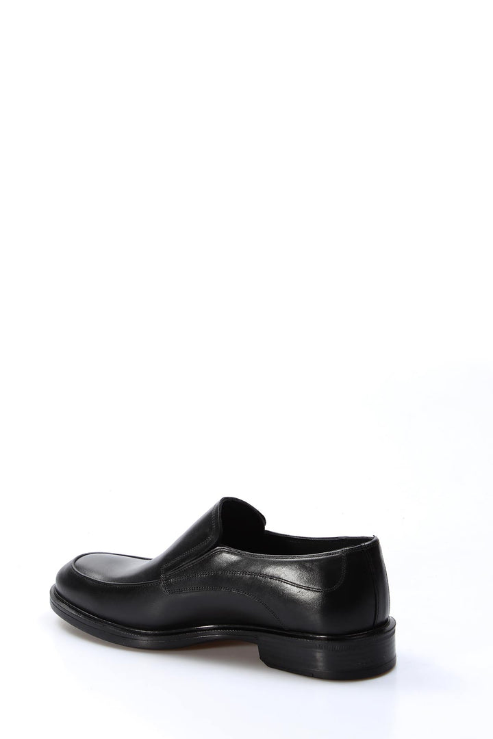 Men's Black Leather Loafers with Cushioned Insole and Sleek Design - Wessi