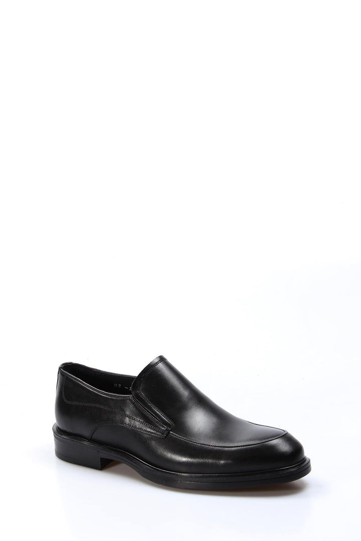 Men's Black Leather Loafers with Cushioned Insole and Sleek Design - Wessi