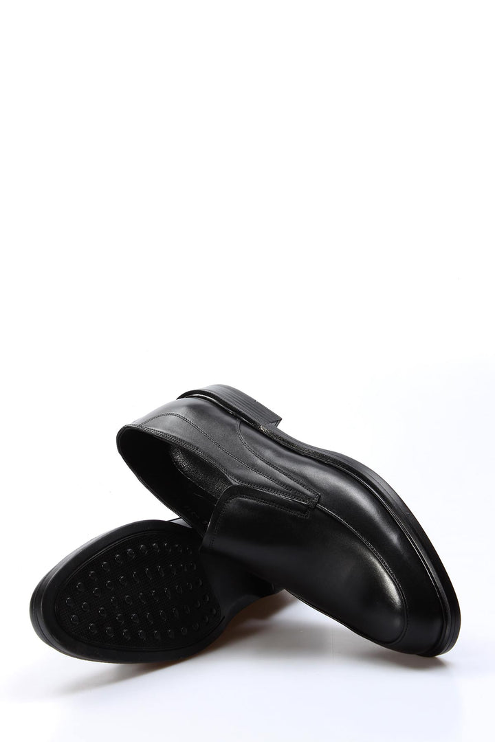 Men's Black Leather Loafers with Cushioned Insole and Sleek Design - Wessi