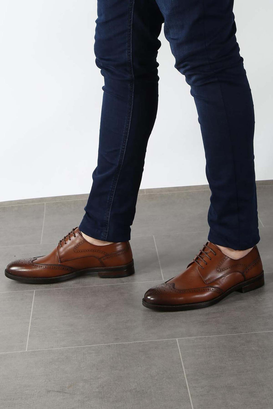 Brown Brogue Leather Oxford Wessi