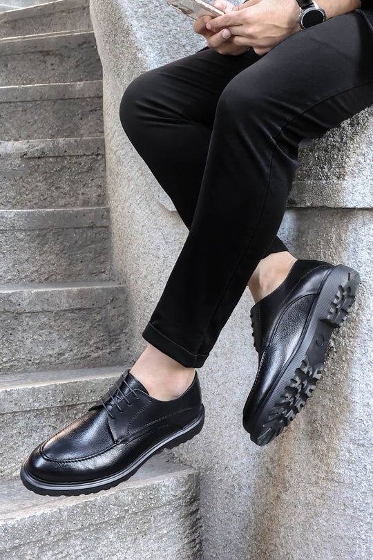Zapatos Derby de suela gruesa negros - Wessi