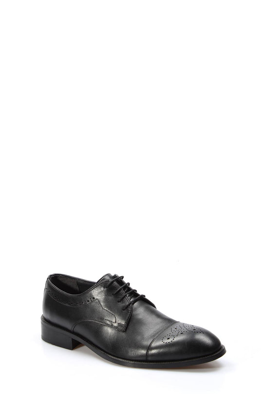 Chaussures habillées Oxford en cuir noir pour hommes - Wessi