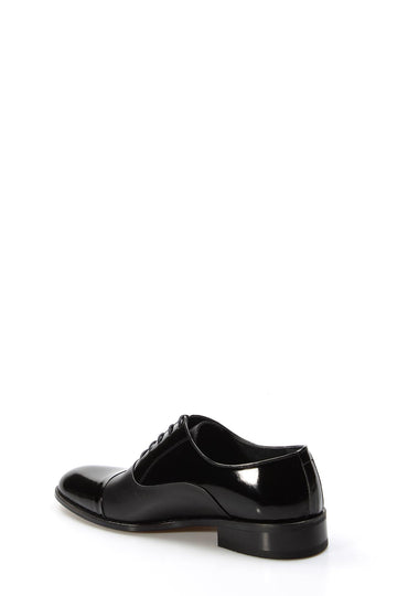 Chaussures Oxford en cuir verni noir pour hommes avec bout élégant et finition brillante - Wessi