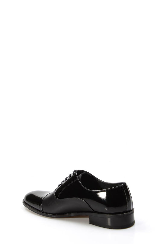Chaussures Oxford en cuir verni noir pour hommes avec bout élégant et finition brillante - Wessi