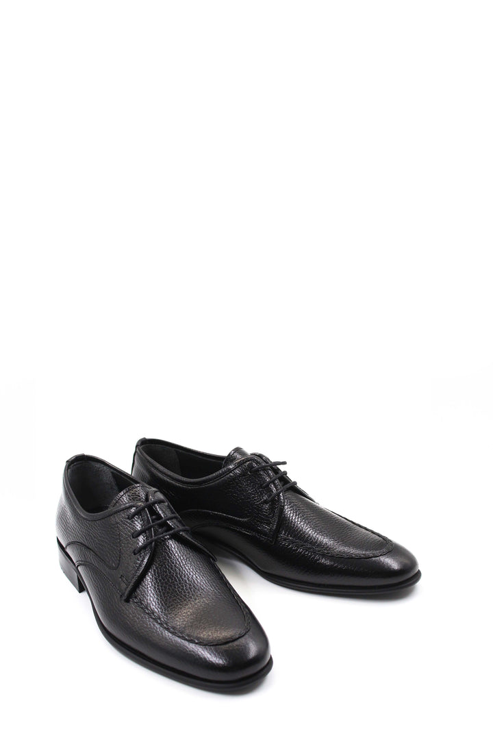Scarpe derby stringate da uomo in pelle testurizzata nera con design elegante - Wessi