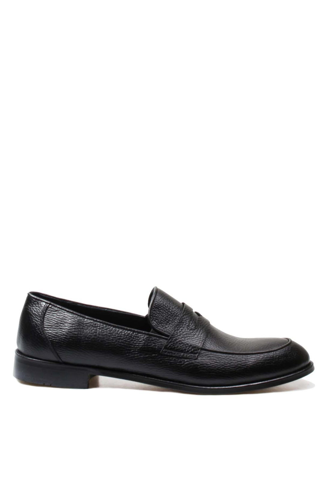 Mocassins Homme Noir En Cuir Grainé - Wessi