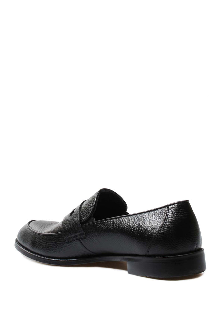 Mocassins Homme Noir En Cuir Grainé - Wessi