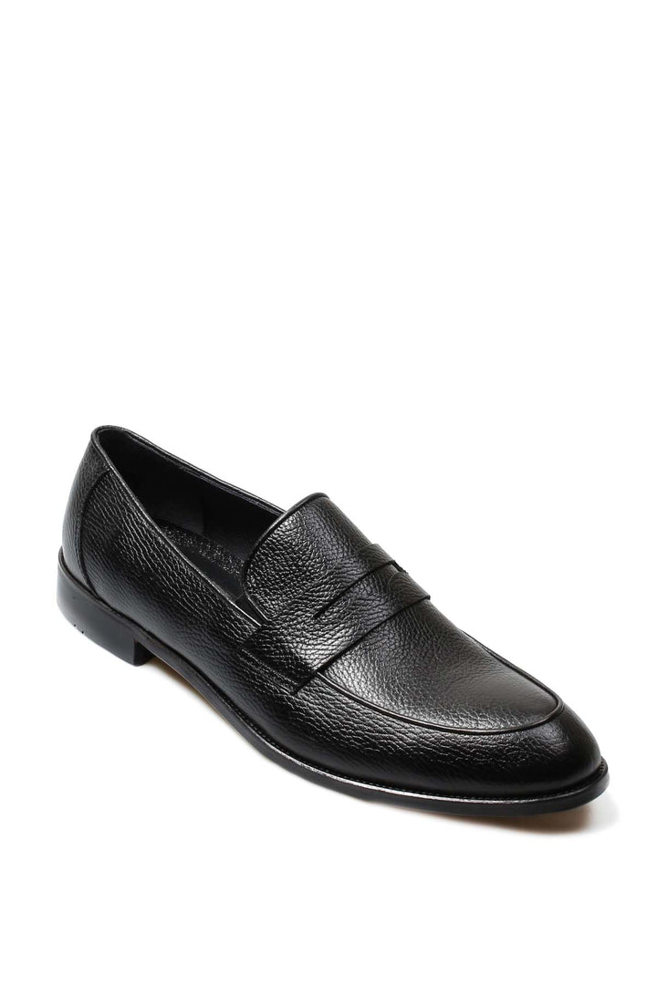 Mocassins Homme Noir En Cuir Grainé - Wessi