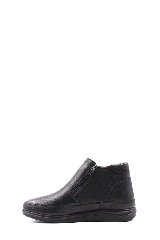 Men's Black Leather Zip-Up Ankle Boots with Fur Lining - Wessi Wessi - Discover Diversity Men's Black Leather Zip-Up Ankle Boots with Fur Lining - Wessi Wessi - Discover Diversity