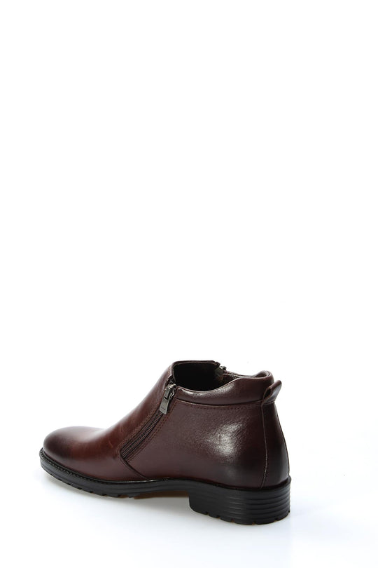 Мужские коричневые кожаные ботильоны на молнии-Wessi