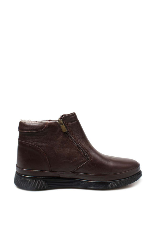 Men's Brown Leather Zip-Up Boots with Vegan Fur Lining - Wessi – Wessi Men's Brown Leather Zip-Up Boots with Vegan Fur Lining - Wessi – Wessi