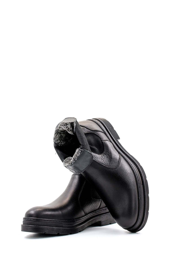 Stivaletti Chelsea da uomo in pelle nera con suola robusta - Wessi