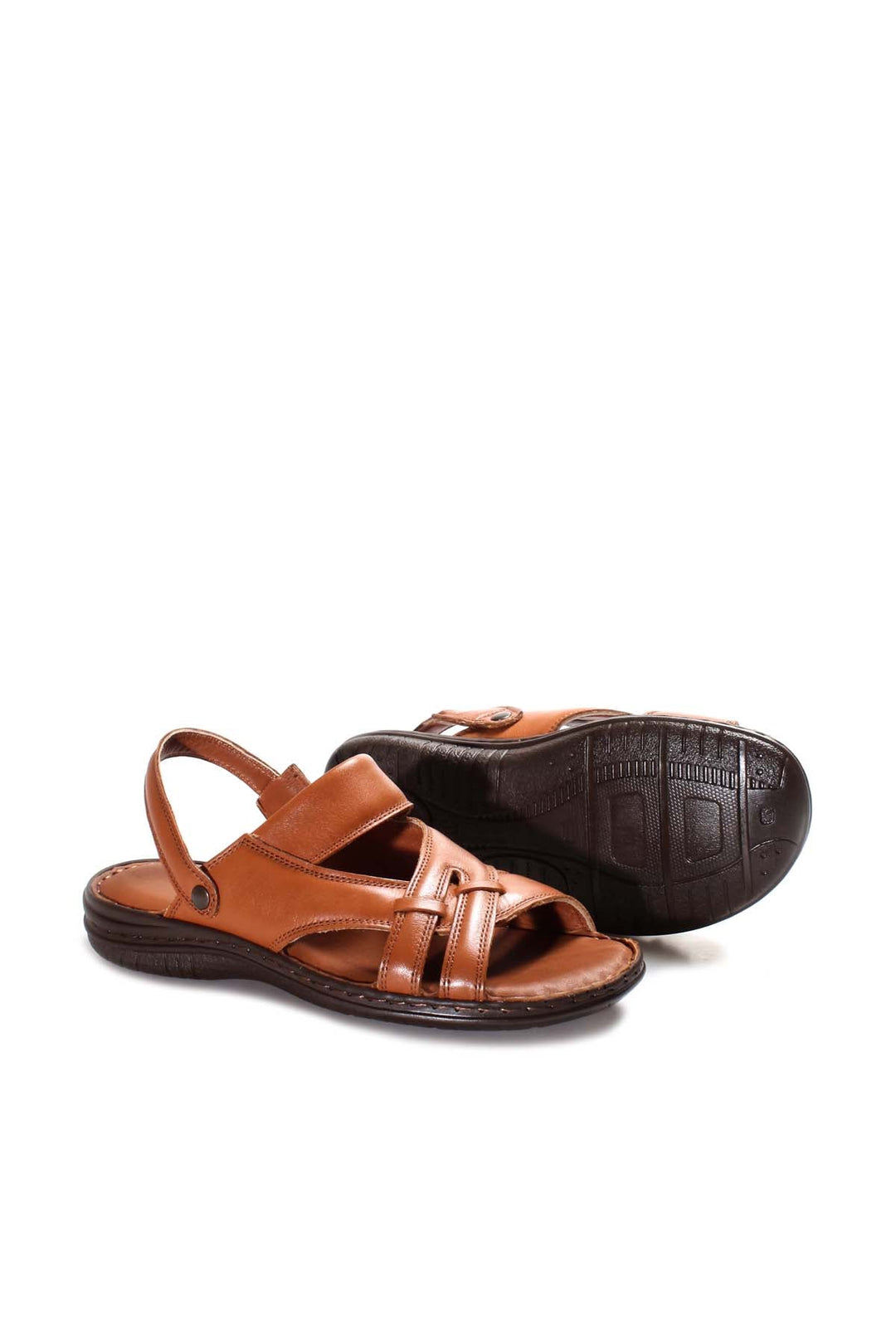 Men's Brown Leather Sandals - Wessi