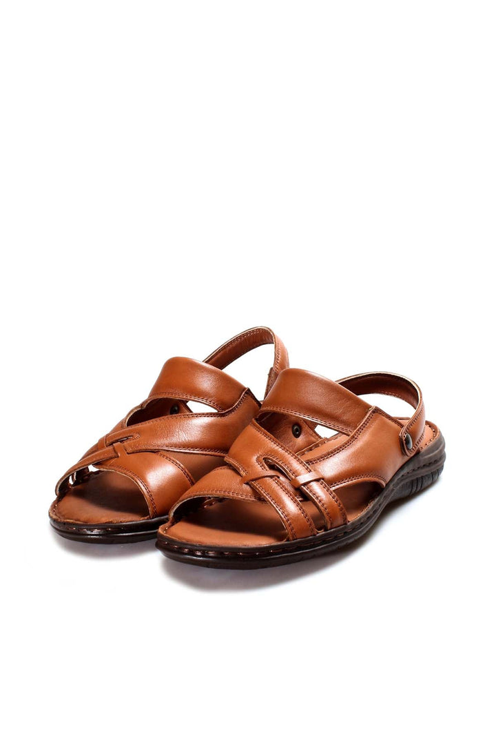 Men's Brown Leather Sandals - Wessi