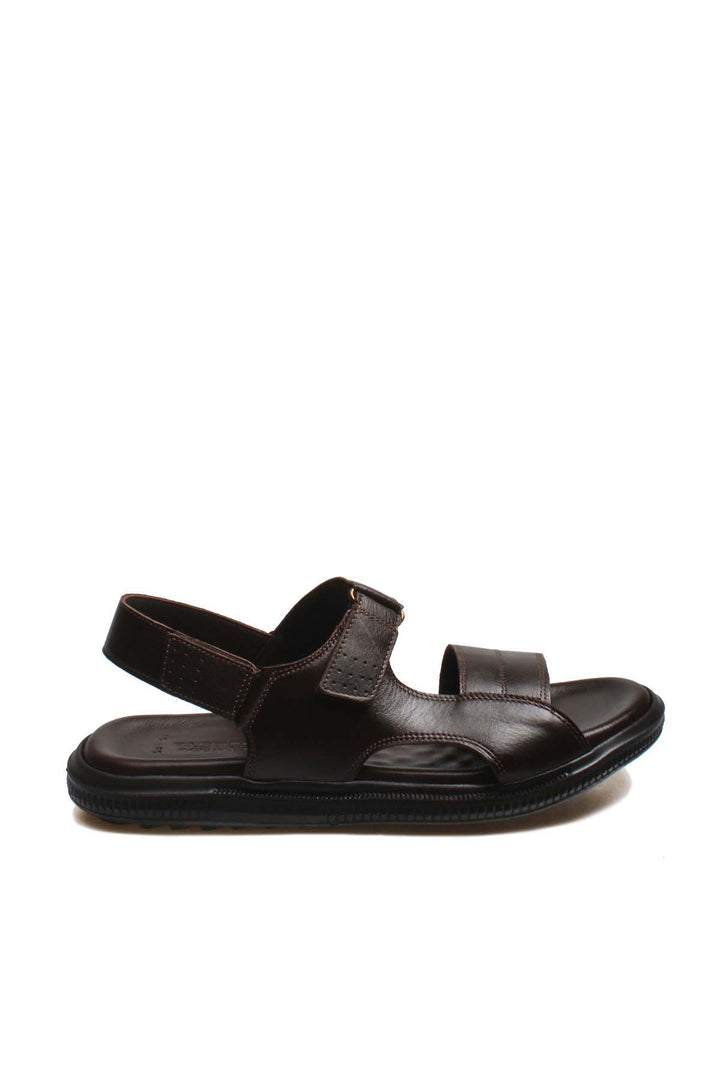 Sandales Velcro en cuir marron Wessi