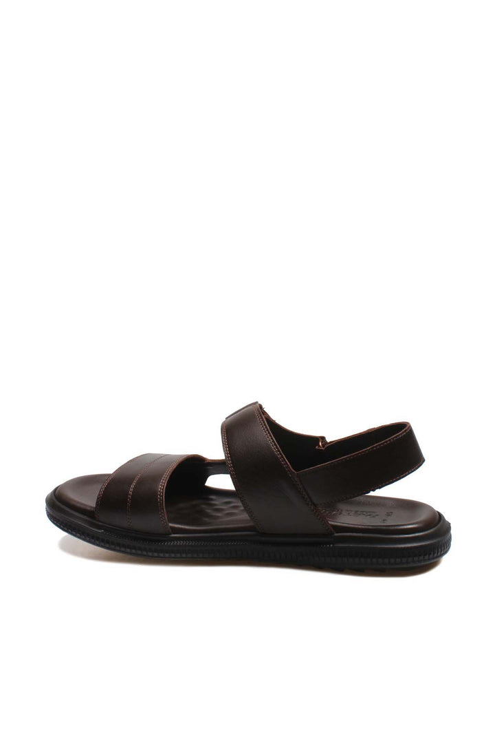 Sandales Velcro en cuir marron Wessi