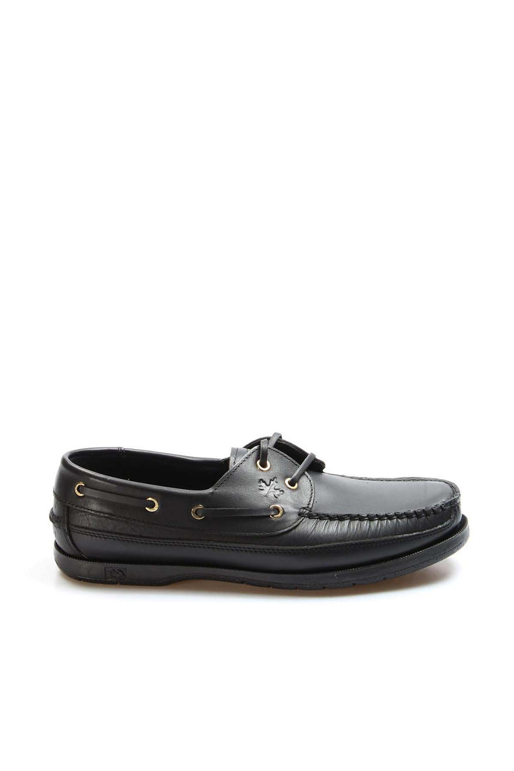Zapatos de piel negros para hombre con ojales dorados - Wessi