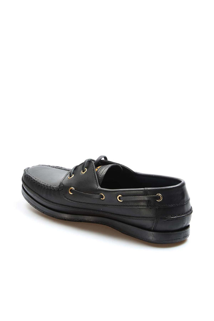 Zapatos de piel negros para hombre con ojales dorados - Wessi