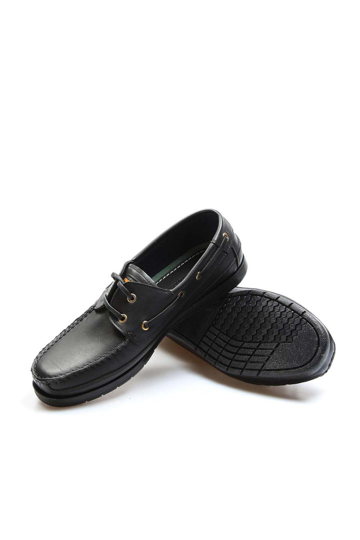 Zapatos de piel negros para hombre con ojales dorados - Wessi