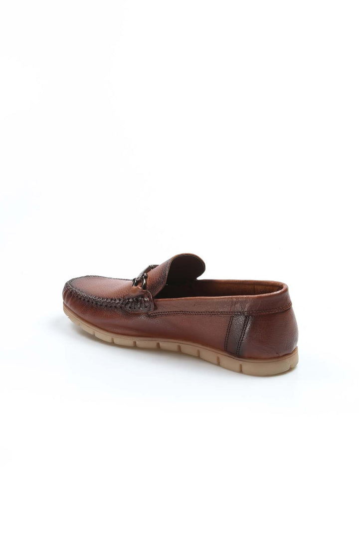 Men's Brown Leather Bit Loafers-Wessi