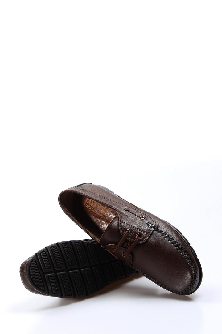 Men's Brown Leather Moccasins-Wessi