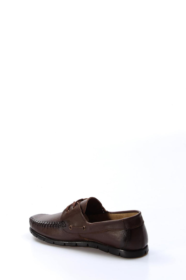 Men's Brown Leather Moccasins-Wessi
