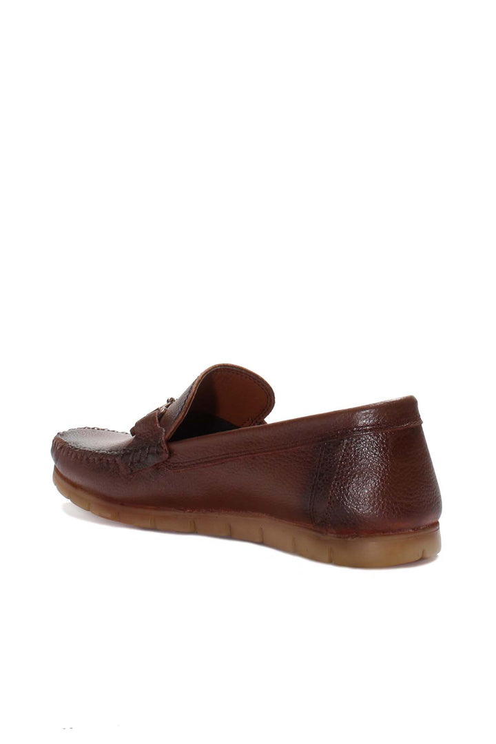 Men's Brown Leather Tassel Loafers - Wessi