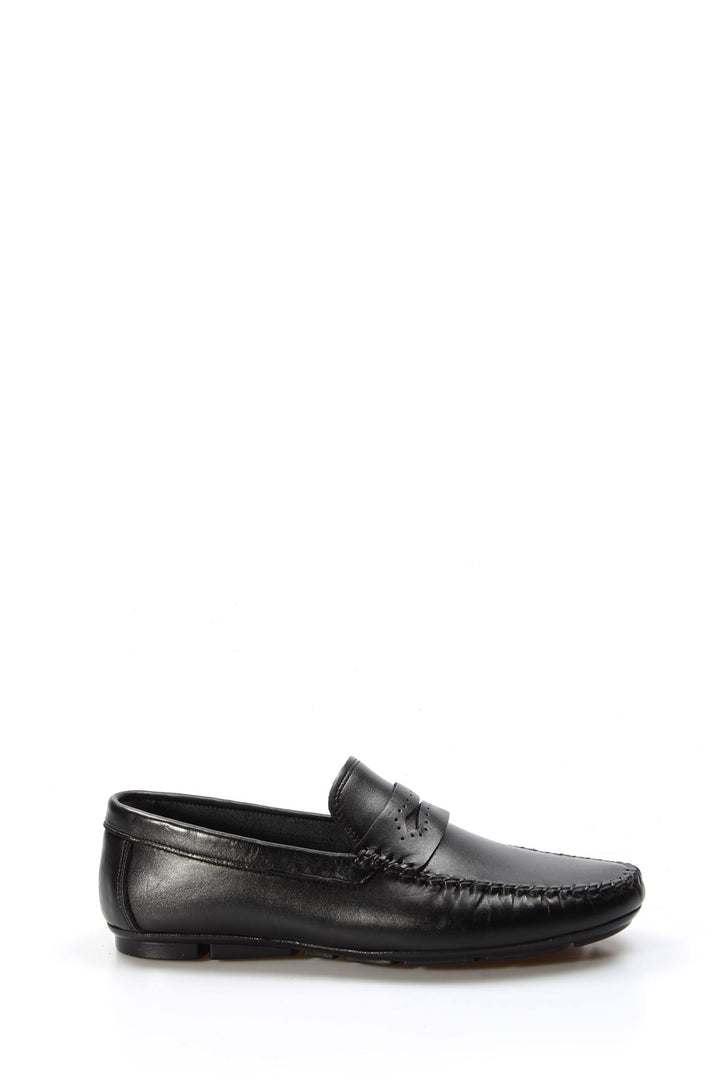 Men's Classic Black Leather Loafers - Wessi