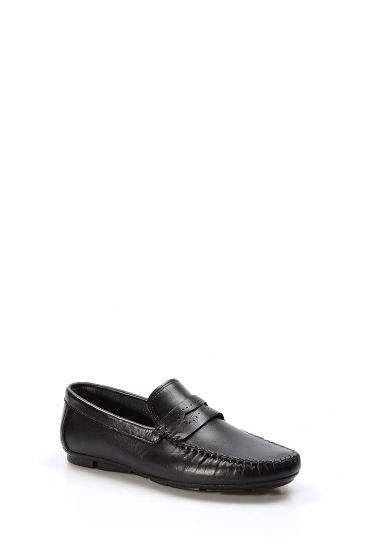 Men's Classic Black Leather Loafers - Wessi