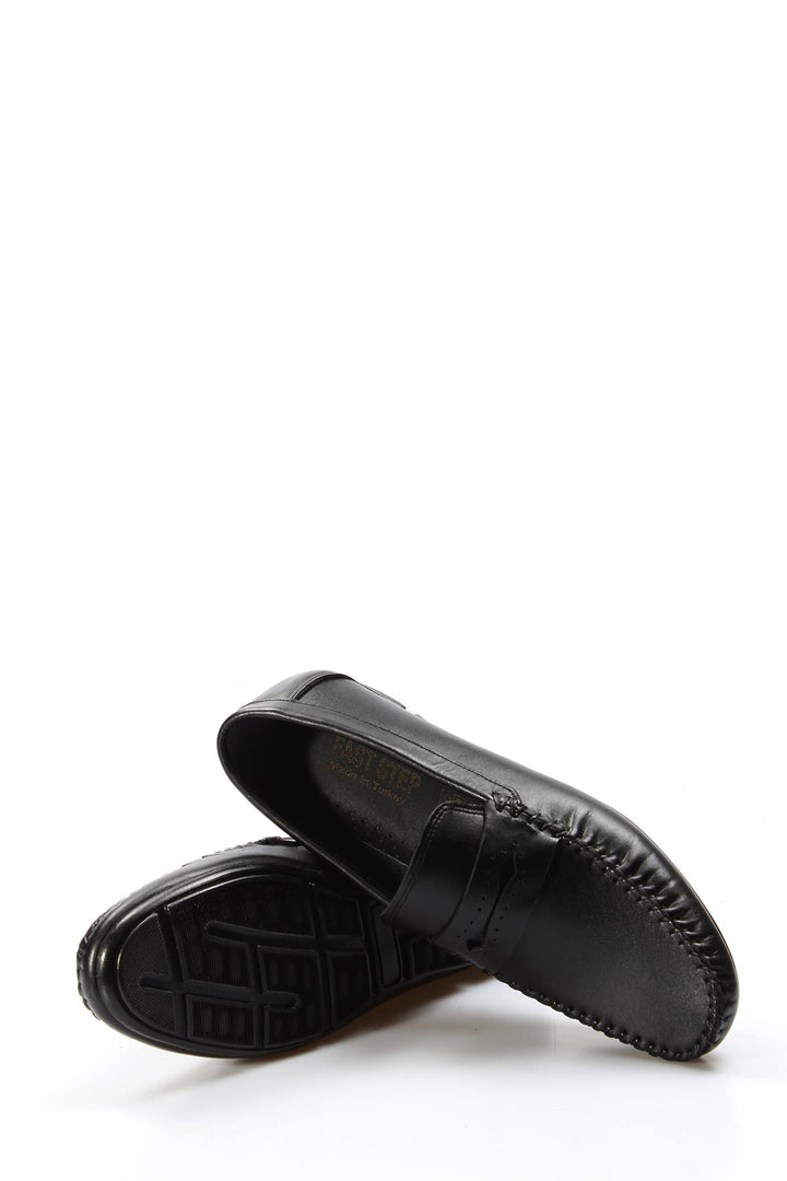 Men's Classic Black Leather Loafers - Wessi