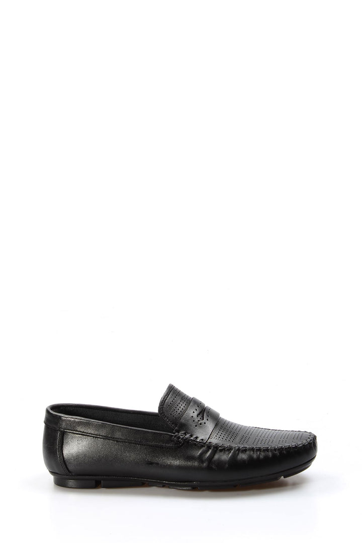 Men's Black Leather Loafers - Wessi