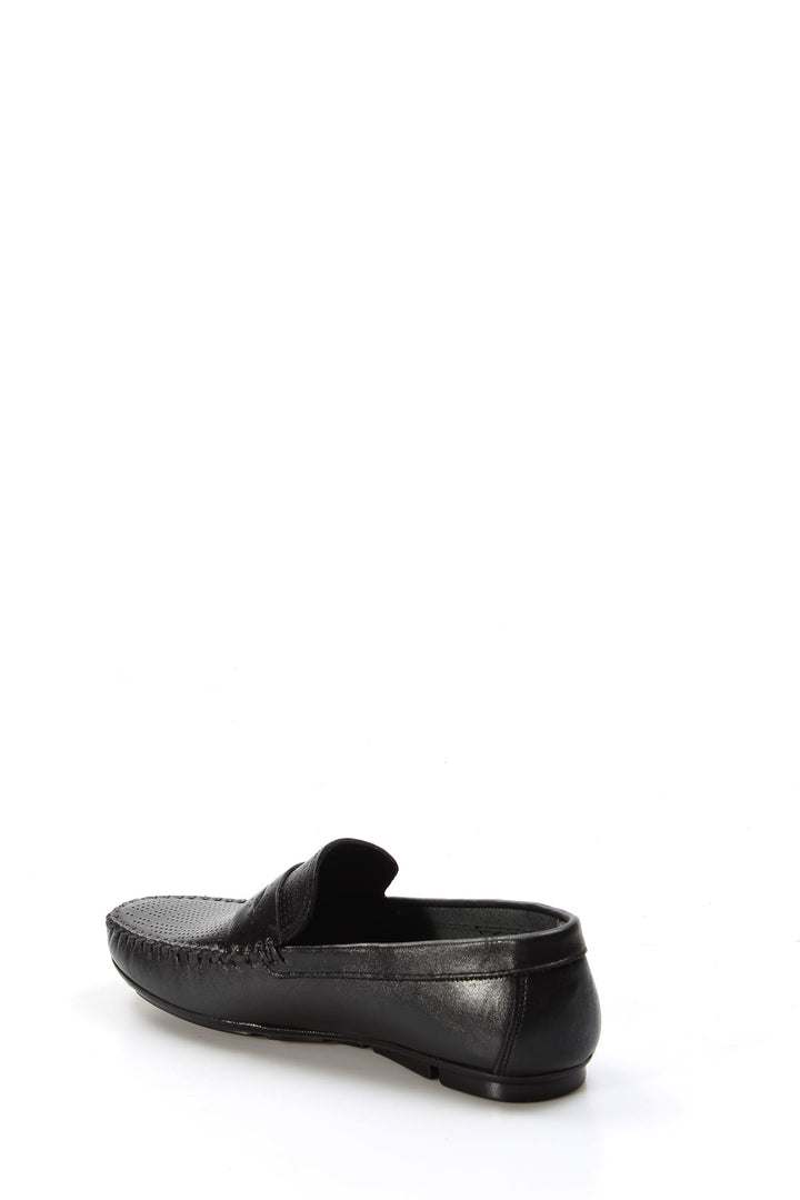 Men's Black Leather Loafers - Wessi