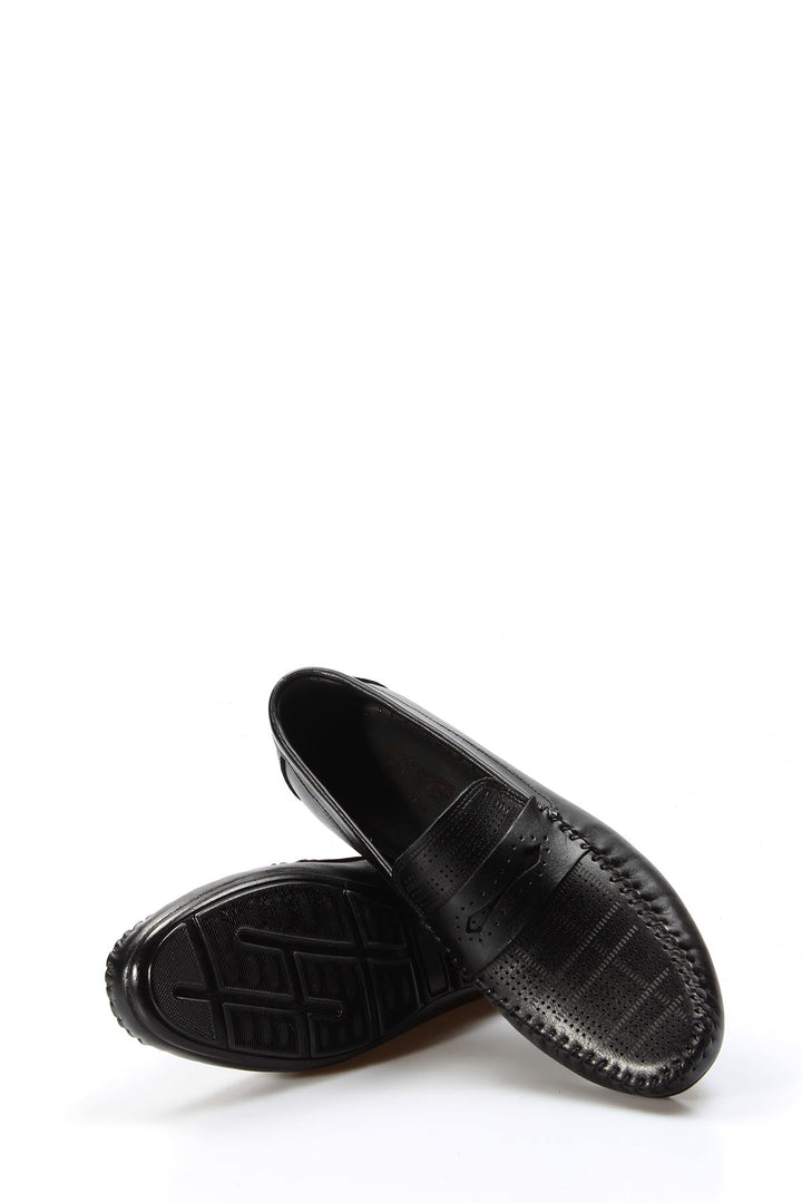 Men's Black Leather Loafers - Wessi