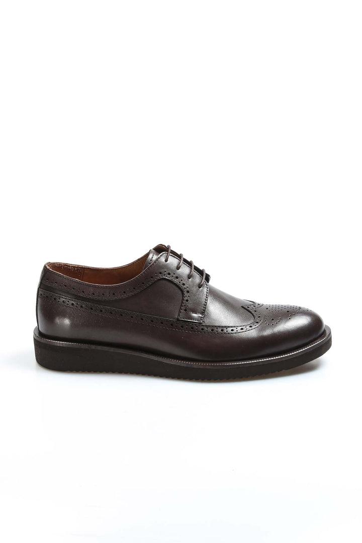 Men's Brown Leather Classic Oxford Shoes-Wessi