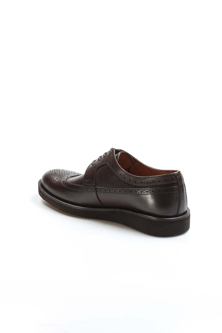 Men's Brown Leather Classic Oxford Shoes-Wessi