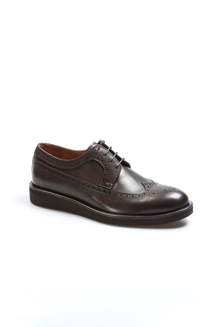 Men's Brown Leather Classic Oxford Shoes-Wessi