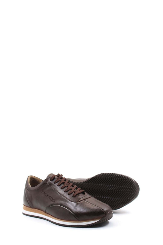 Scarpe da ginnastica casual in pelle marrone da uomo-Wessi