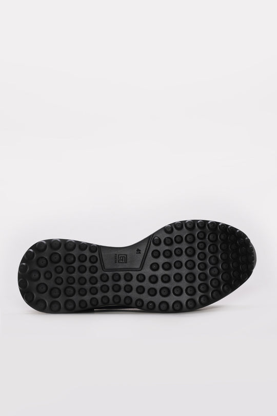 Blue Textured Leather Slip-On Sneakers for Men | Wessi