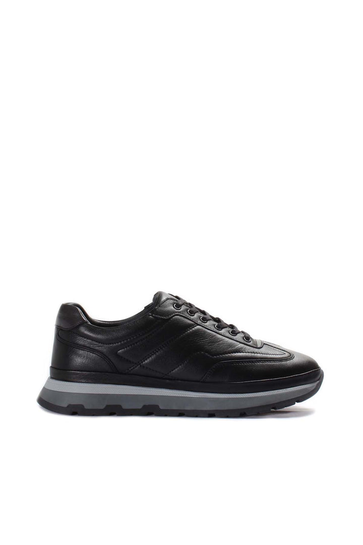 Black Leather Retro Sneakers Wessi
