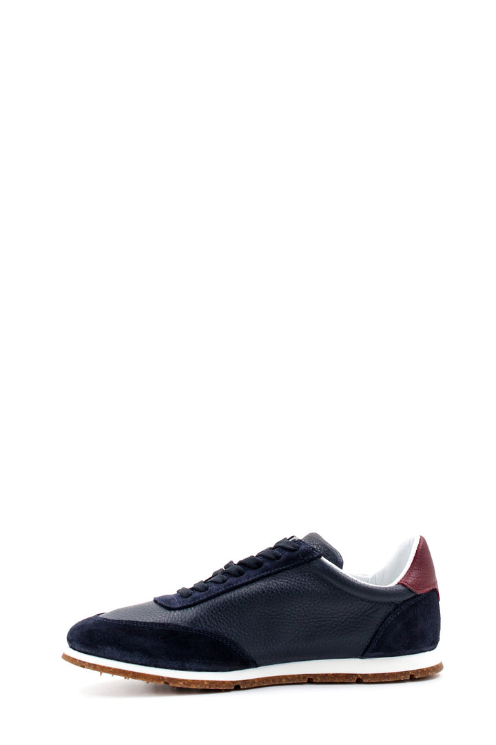 Sneakers da Uomo in Pelle e Camoscio Blu Navy con Suola in Gomma - Wessi