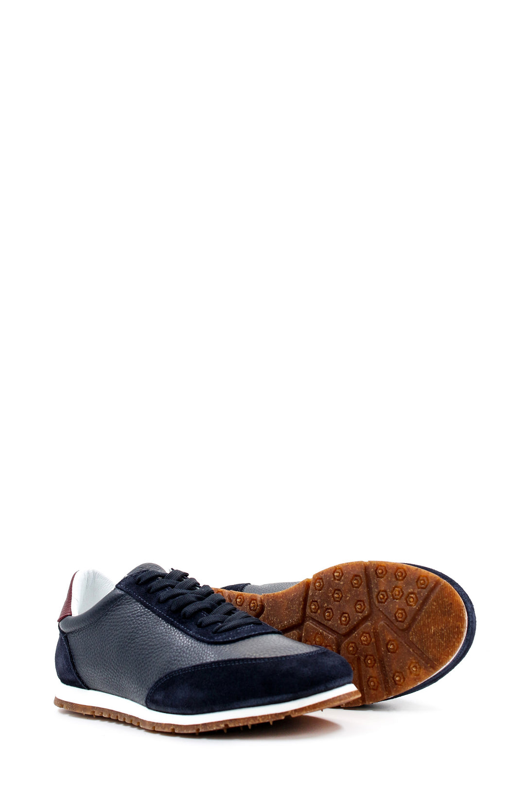 Sneakers da Uomo in Pelle e Camoscio Blu Navy con Suola in Gomma - Wessi