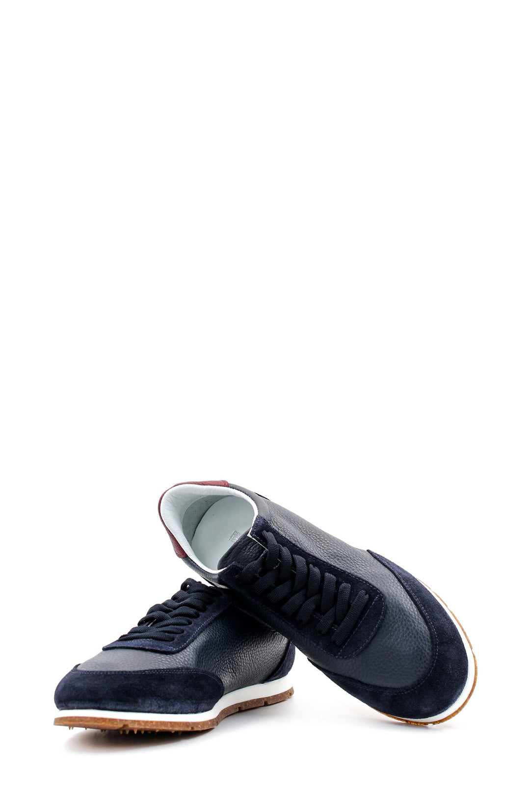Sneakers da Uomo in Pelle e Camoscio Blu Navy con Suola in Gomma - Wessi