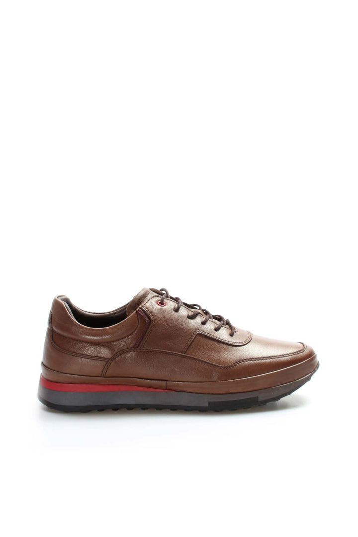 Brown Leather Lace-Up Sneakers Wessi