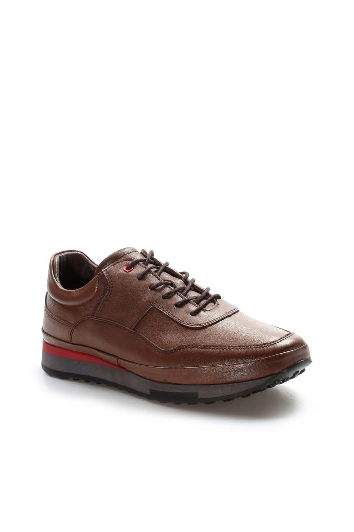 Brown Leather Lace-Up Sneakers Wessi